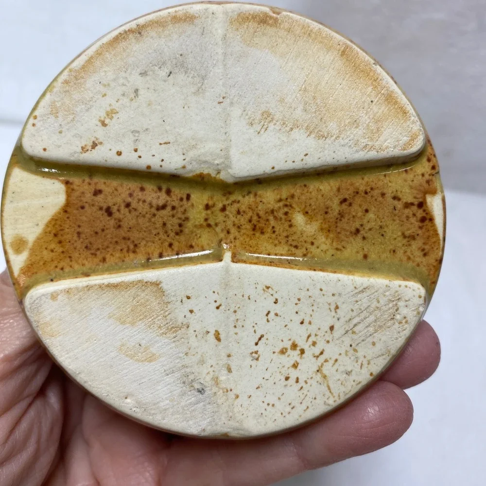 Vintage Ceramic Pottery Vase Yellow Speckled Glaze Rustic‎ Farmhouse